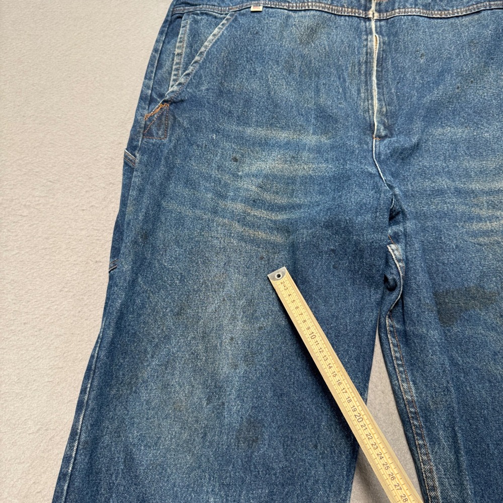 Big Bill Denim Bib Overalls Men's 48 Blue Distressed Workwear Dungarees Canada - Picture 13 of 13